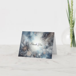 Soft Golden Dusty Blue Romance Wedding Bedankkaart