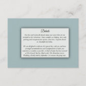 Soft Golden Dusty Blue Romance Wedding Informatiekaartje (Voorkant)