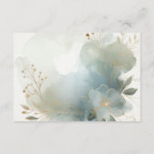 Soft Golden Dusty Blue Romance Wedding Informatiekaartje (Achterkant)