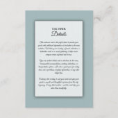 Soft Golden Dusty Blue Romance Wedding Informatiekaartje (Voorkant)
