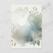 Soft Golden Dusty Blue Romance Wedding Informatiekaartje (Achterkant)