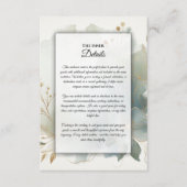 Soft Golden Dusty Blue Romance Wedding Informatiekaartje (Voorkant)