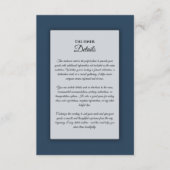 Soft Golden Dusty Blue Romance Wedding Informatiekaartje (Voorkant)