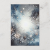 Soft Golden Dusty Blue Romance Wedding Informatiekaartje (Achterkant)