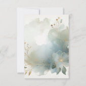 Soft Golden Dusty Blue Romance Wedding RSVP Kaartje (Achterkant)