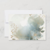 Soft Golden Dusty Blue Romance Wedding RSVP Kaartje (Achterkant)