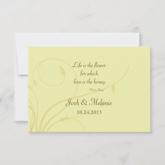 Soft Golden Flourish RSVP Kaartje (Voorkant)