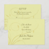 Soft Golden Flourish RSVP Kaartje (Voorkant / Achterkant)