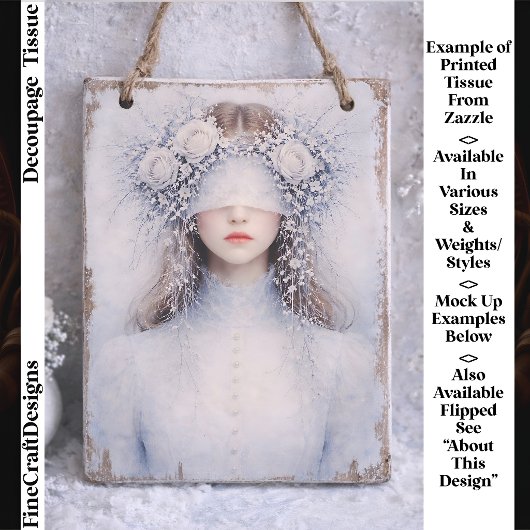 Soft Gothic Romance Winter Portrait FH9R Decoupage Tissuepapier