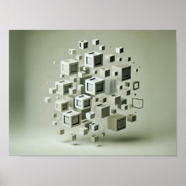 Soft Gradient Waves – Minimalistische Abstracte mu Poster