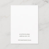 SOFT GRAY CERAMIC TEXTURE EARRING DISPLAY LOGO VISITEKAARTJE (Achterkant)