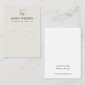 SOFT GRAY CERAMIC TEXTURE EARRING DISPLAY LOGO VISITEKAARTJE (Voorkant / Achterkant)