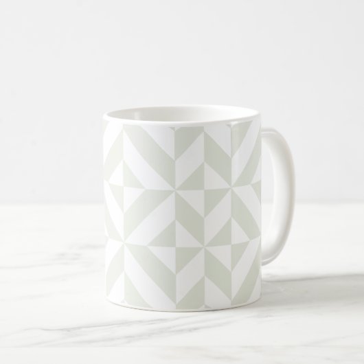 Soft Gray Geometric Art Deco Koffiemok (Voorkant rechts)