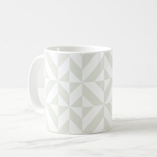 Soft Gray Geometric Art Deco Koffiemok (Voorkant links)