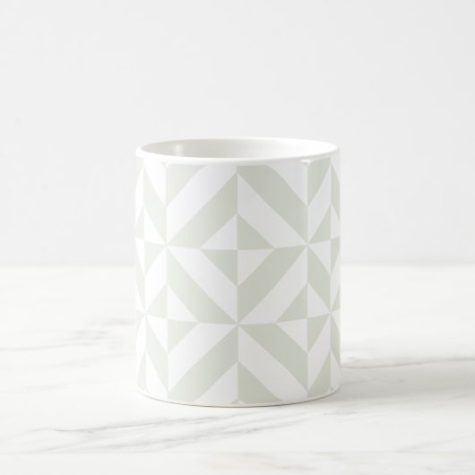 Soft Gray Geometric Art Deco Koffiemok (Center)