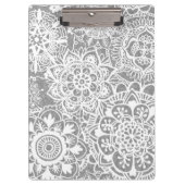 Soft Gray Mandala Pattern Klembord (Voorkant)