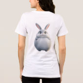 Soft Gray Round Bunny Tee | Cute Zodiac Rabbit Tri-Blend Shirt (Achterkant)
