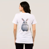 Soft Gray Round Bunny Tee | Cute Zodiac Rabbit Tri-Blend Shirt (Achterkant volledig)
