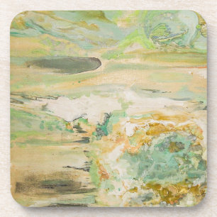 Soft Green Abstract Fine Art Bier Onderzetter