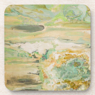 Soft Green Abstract Fine Art Bier Onderzetter