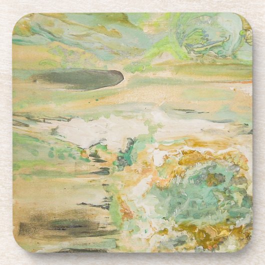 Soft Green Abstract Fine Art Bier Onderzetter (Voorkant)