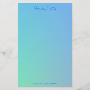 Soft Green Aqua Blue Ombre Briefpapier