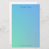 Soft Green Aqua Blue Ombre Briefpapier (Voorkant / Achterkant)