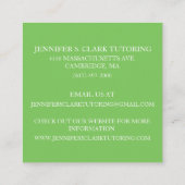 Soft Green Artist / Tutor / Educator Kunstleraar Vierkante Visitekaartje (Achterkant)