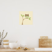 Soft Green Baby Owl Poster (Keuken)