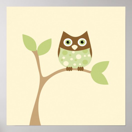 Soft Green Baby Owl Poster (Voorkant)