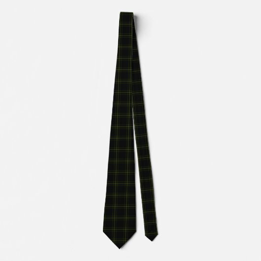 Soft Green Black Tartan Pset Stropdas (Voorkant)