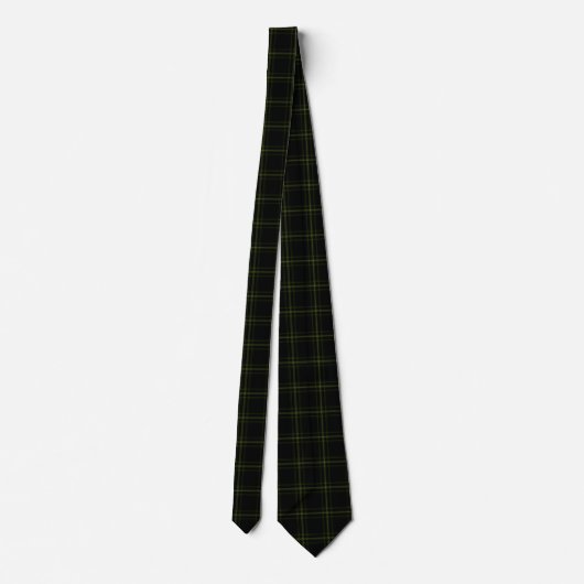 Soft Green Black Tartan Pset Stropdas (Achterkant)