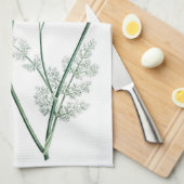 Soft Green Botanical IV Theedoek (Quarter Fold)