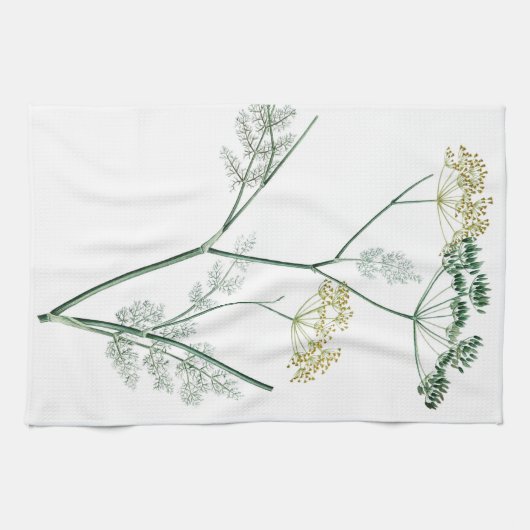 Soft Green Botanical IV Theedoek (Horizontaal)