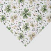 Soft Green & Cream Shamrock Pattern Tissue Paper Tissuepapier (Detail)