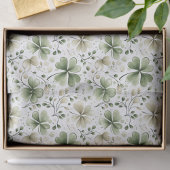 Soft Green & Cream Shamrock Pattern Tissue Paper Tissuepapier