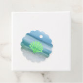 Soft Green Diamond Seashell Abstract Zee Bedankjes Labels (In situ)