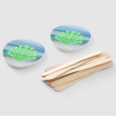 Soft Green Diamond Seashell Abstract Zee Handwaaier (Niet-gemonteerd)