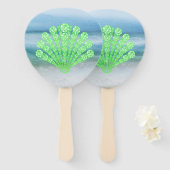 Soft Green Diamond Seashell Abstract Zee Handwaaier (Voorkant en achterkant)