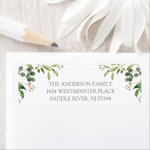 Soft Green Eucalyptus Leaves Return Address Label