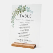 Soft Green Eucalyptus Watercolor Rustic Wedding Acryl Bord (Hoek)