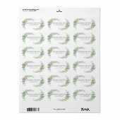 Soft Green Eucalyptus Watercolor Rustic Wedding Etiket (Full Sheet)