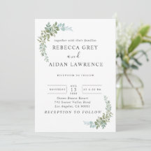 Soft Green Eucalyptus Watercolor Rustic Wedding