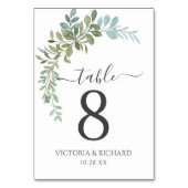 Soft Green Eucalyptus Watercolor Rustic Wedding Kaart (Achterkant)