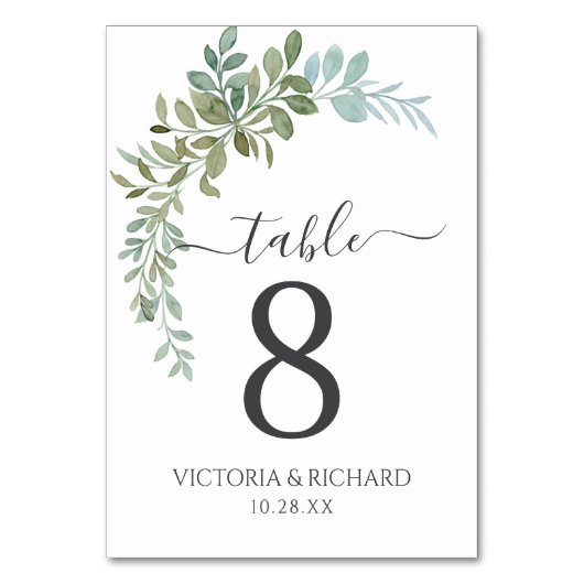 Soft Green Eucalyptus Watercolor Rustic Wedding Kaart (Achterkant)