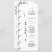 Soft Green Eucalyptus Watercolor Rustic Wedding Menu (Voorkant / Achterkant)