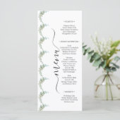 Soft Green Eucalyptus Watercolor Rustic Wedding Menu (Staand voorkant)