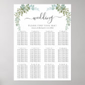 Soft Green Eucalyptus Watercolor Rustic Wedding Poster (Voorkant)