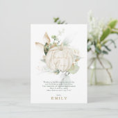 Soft Green Gold Botanical Pumpkin-Vrijgezellenfees Bedankkaart (Staand voorkant)