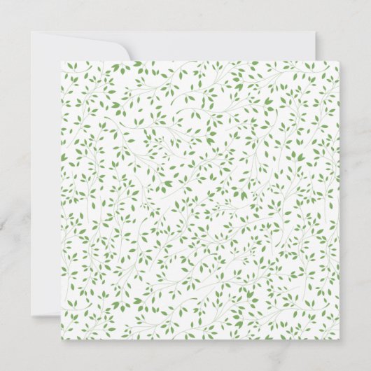 Soft Green Leaf Baptism Invitation Kaart (Achterkant)